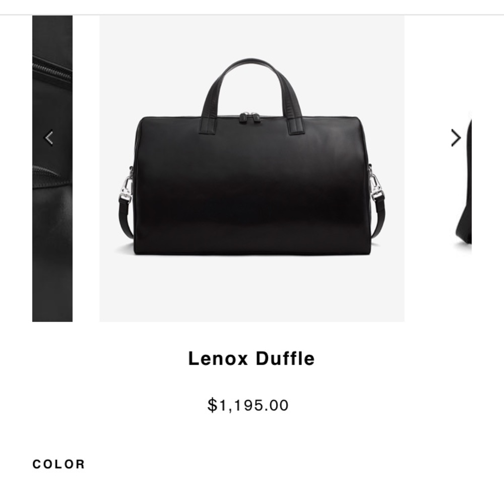 Rag & Bone Black Leather Duffle Bag